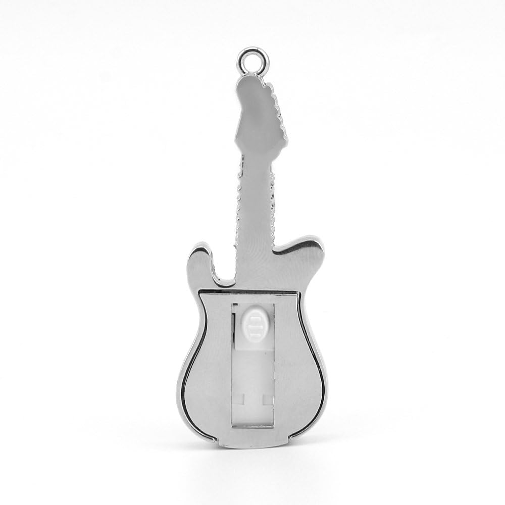 CHUYI Funny and Novelty Metal Guitar Shape 64GB USB 2.0 Flash Drive Jump Drive Waterproof Pen Drive Memory Stick Data Storage Thumb Drive U Disk Gift (Black and White)