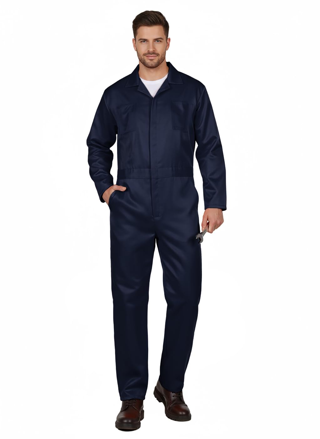 Navy Blue Adult Jumpsuit Coveralls Halloween Costume for Men Jumpsuit Horror Killer Costume Mechanic Work Uniform