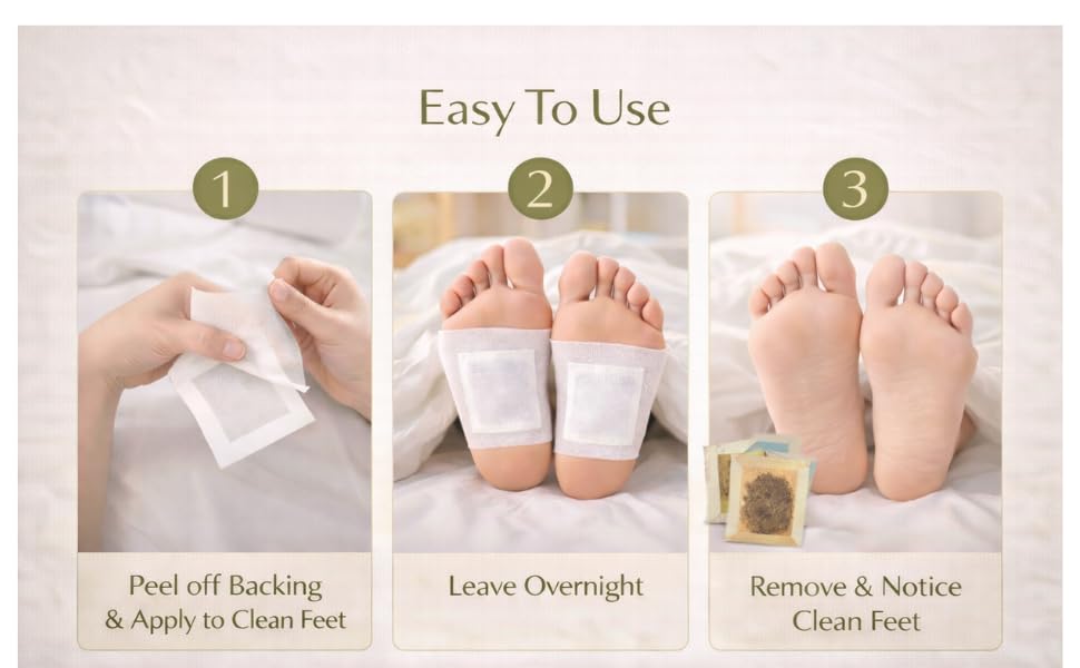 Image of Foot Patches (Pack Of 20)| Foot Pads For Weight Loss | Detox Foot Patches| Foot Pads for Detoxification|Natural Bamboo Vinegar Ingredients for Sleep Aid,Pain Relief,Herbal Skin Cleansing & Night Care
