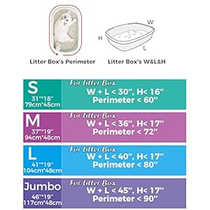 20 Count Jumbo Cat litter Box Liners 46 x 19 Extra Large Heavy Duty Litter Pan Liner Bags with Drawstring for Pet Cat Litter Tray Unscented