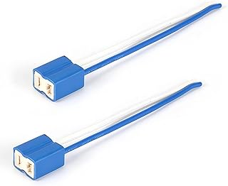 2 PCS Automotive H7 Right-angle Ceramic Lamp Holder, Front Lighting Bulb Holder with Durable Pigt...