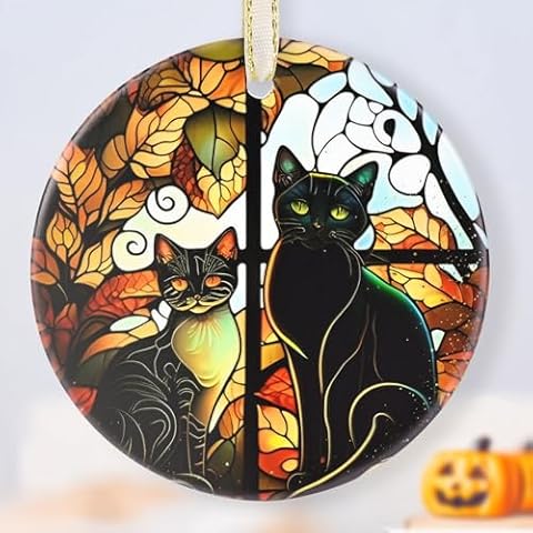 Christmas Ornaments - Touber Ornaments for Christmas - Christmas Tree Ornaments - Christmas Tree Decorations - Christmas Decorations for Tree, Home - Holiday Present - Gifts Idea - Two Black Cat Cover
