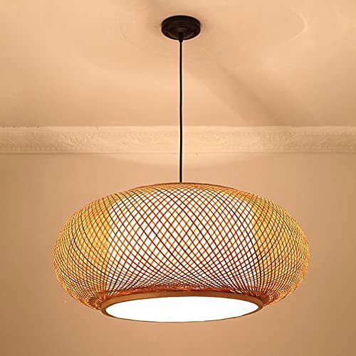 Luminaire de table à manger en osier KLUFO, lustre suspension rustique
