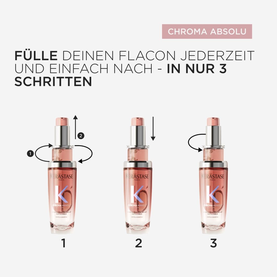 Kérastase Chroma Absolu l’Huile Cicagloss, Aufbauendes Pflege-Öl für coloriertes Haar, Farbe und Glanz verstärkende Haarpflege bei gefärbtem Haar, Nachfüllpackung, 75 ml