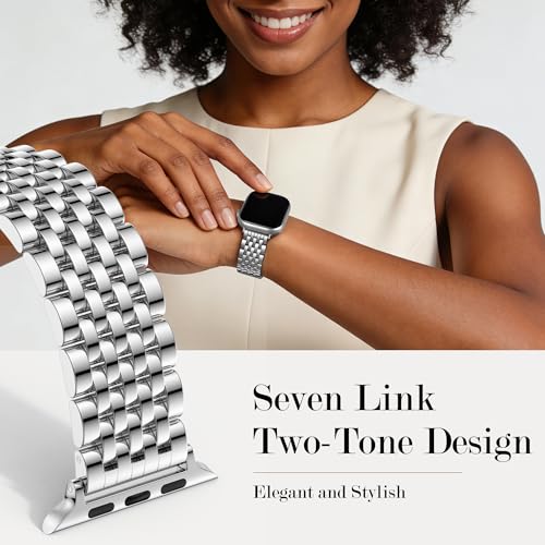 Lenrao Two Tone Metal Band Compatible Apple Watch Bands for Women by Lenrao - Used condition - Image 2