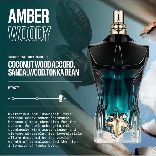 Image of Jean Paul Gaultier Le Beau Le Parfum Intense for Men | Long Lasting Woody Amber Men's Cologne Eau de Parfum, Coconut Wood, Tonka Bean & Sandalwood - Designer Fragrance Travel Spray