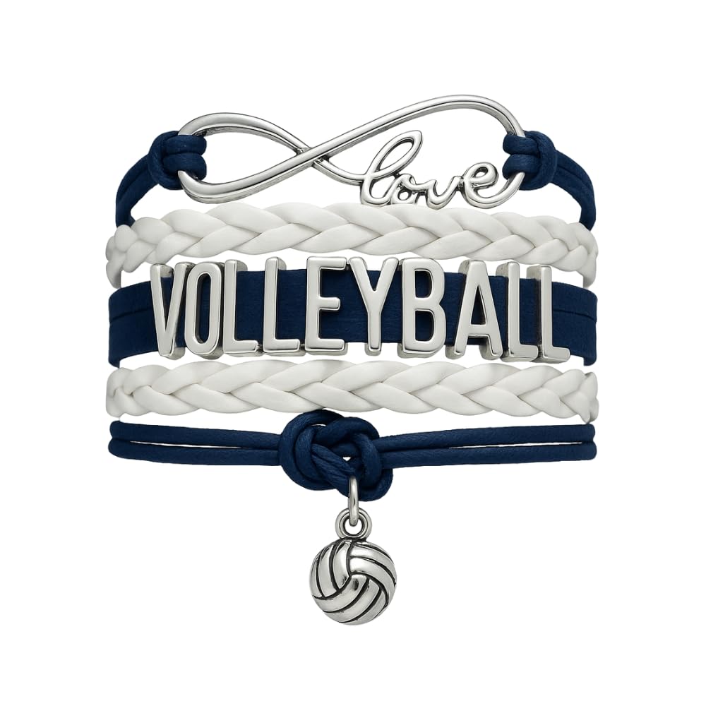Infinity Collection Volleyball Bracelet (Navy/White) - Volleyball Jewelry in 5 Colors - Gifts for Players