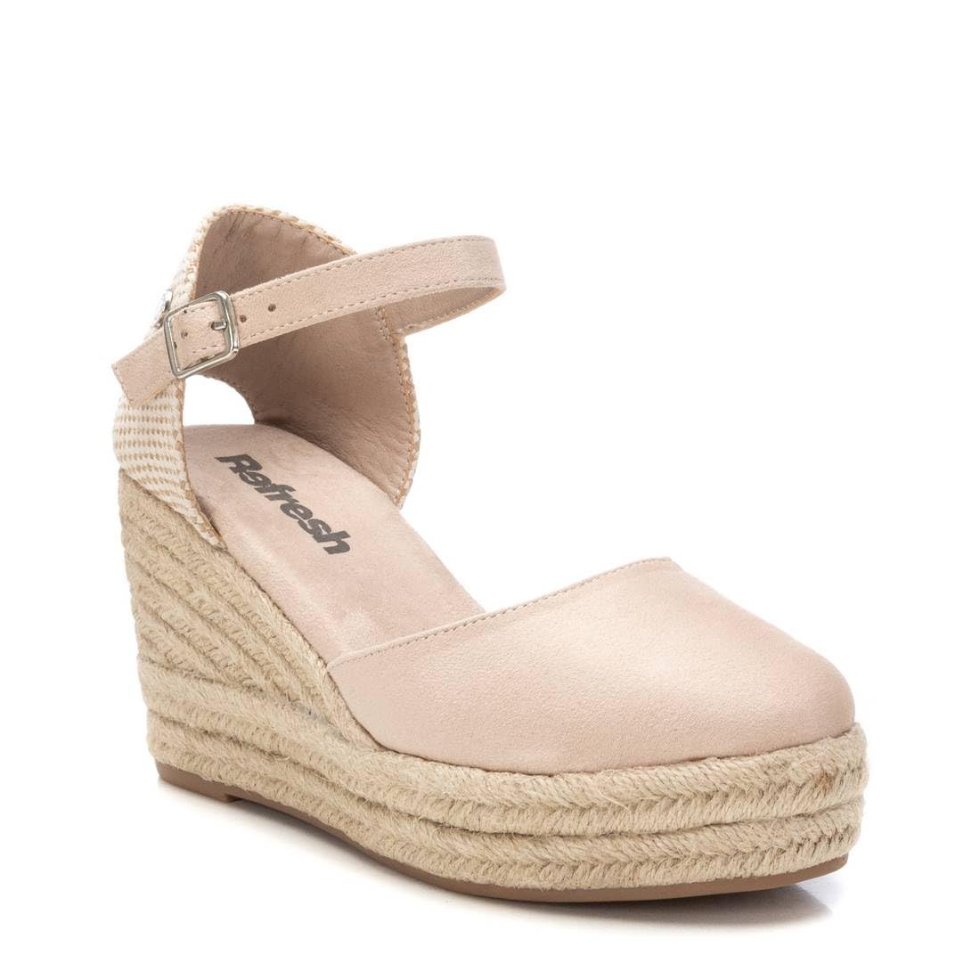 REFRESH Alpargata con cuña Beige