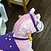 Peach Tree Kids Plush Toy Rocking Horse Walking Toddler Riding Toy Animal Rocker Pink Pony Ride on Plush with Wheels & Sound, Pink
