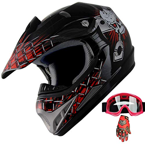 X4 ATV Motocross Dirt Bike Mountain Bike Helmet Off Road MX Helmet Combo