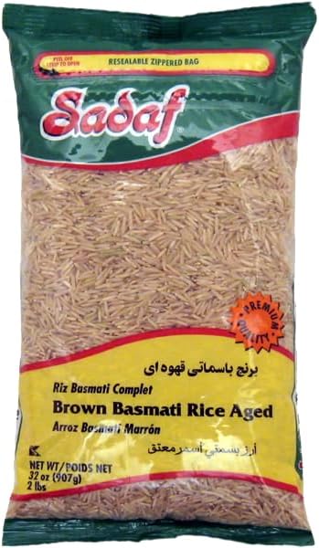 Amazon.com : Sadaf Brown Basmati Rice - Brown Aged Basmati Rice for ...