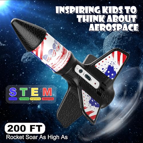 Image of Mafbeanl Rocket Launcher for Kids, Self Launching Motorized Air Rocket Toy | Outdoor Toys for Ages 8-12, Model Rockets with Parachute Safely Land, Spaceship Launch up to 200 ft Birthday Gifts for Boys