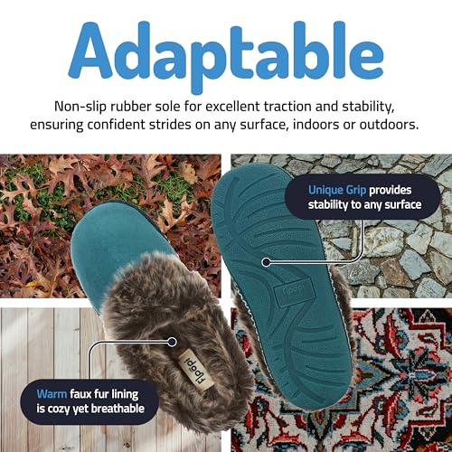 Floopi House Slippers for Women, Aztec Fur Lined Clog Womens Slippers Cozy Memory Foam with Indoor and Outdoor Anti Skid Sole4