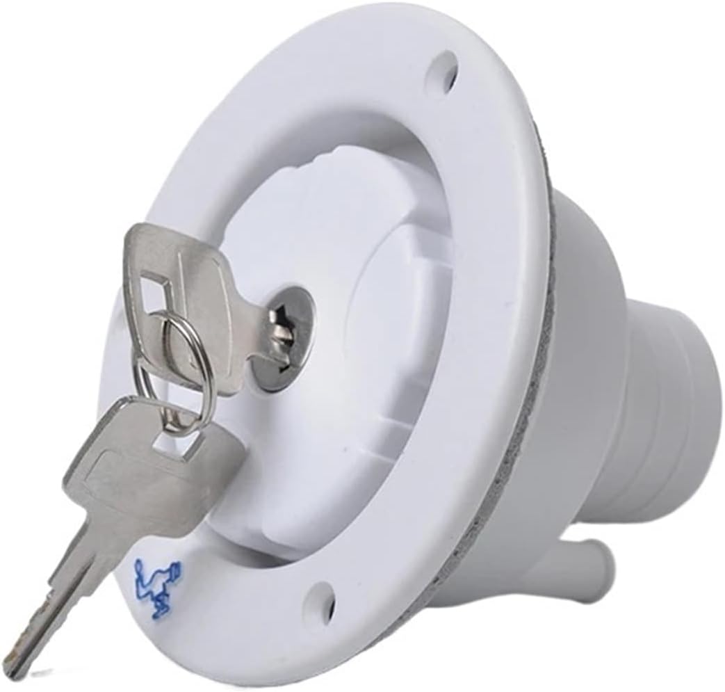 Fresh Water Lnlet Water Fill Hatch Filler Cap for RV Tanks Caravan Camper Car Trailer Motorhomes RV Parts 1Pcs(White)