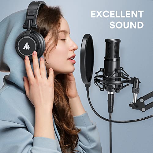 Image of MAONO PM320S Condenser PC Microphone with XLR Cable, Boom Arm, Pop Filter | Computer Mic Compatible with Audio Interface & Mixer for Podcast Record Stream Studio Music Singing Vocal Content Creators