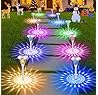 BEAU JARDIN 8 Pack Solar Pathway Lights Outdoor Stainless Steel Lights Solar Powered Waterproof Glass High Lumen Garden Landscape Path Yard Walkway Driveway Outside Color Changing Cool White Silver