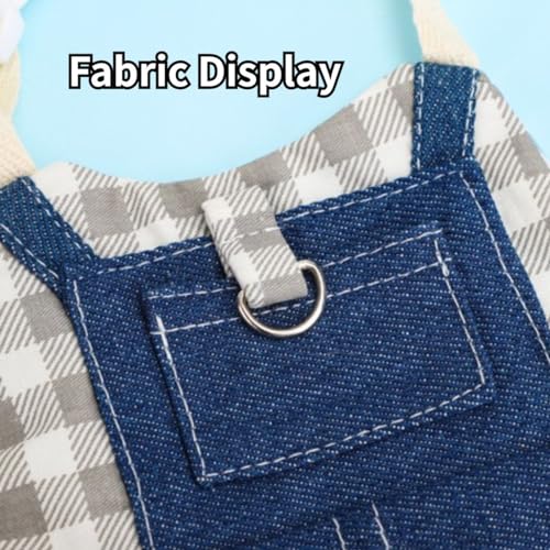 Image of Rabbit Harness and Leash,Small Animal Clothes for Rabbit Guinea Pig, Bunny Plaid Harness Leash Guinea Pig Clothes for Kitten and Other Small Animals (Grey,L)