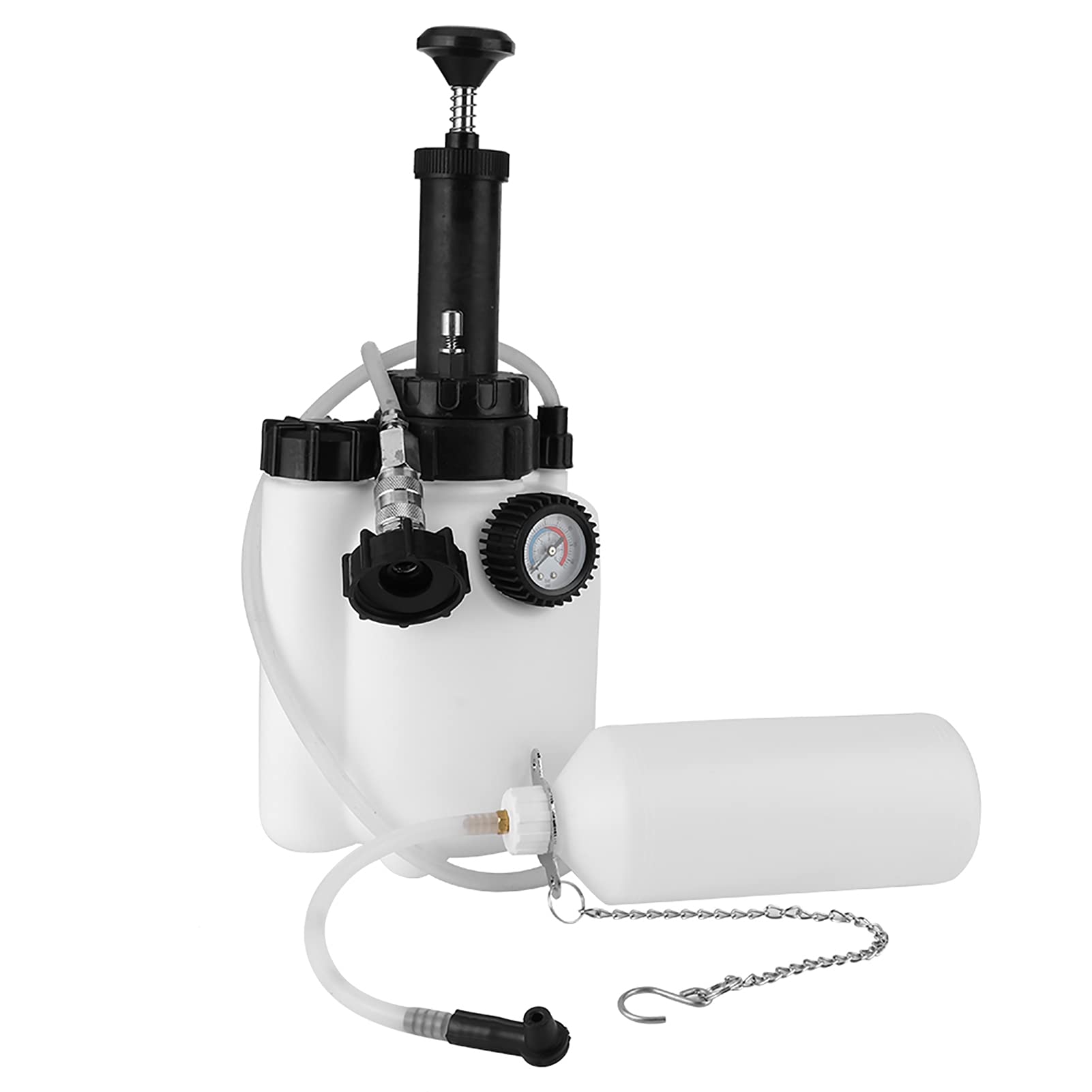 Liquido Frizione Manuale,Spurgo Liquido Freni, Set Kit Spurgo Fluido con Pompa a Pressione Manuale da 3 Litri Serbatoio di Ricarica Flacone Estrattore da 1 Litro Tappi Adattatori Cilindro Principale