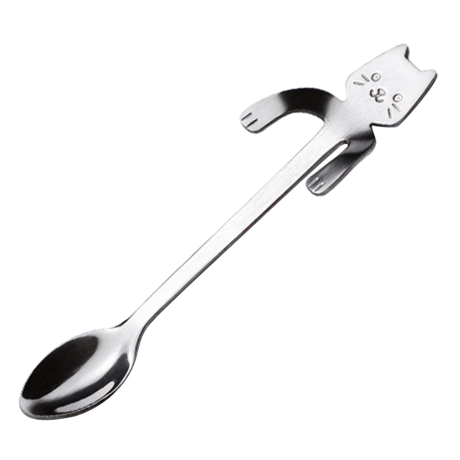 Set Cucchiaino E Portacucchiaio In Ceramica A Forma Di Gatto E Zampa, Accessorio Da Caffè Originale Per Amanti Dei Gatti