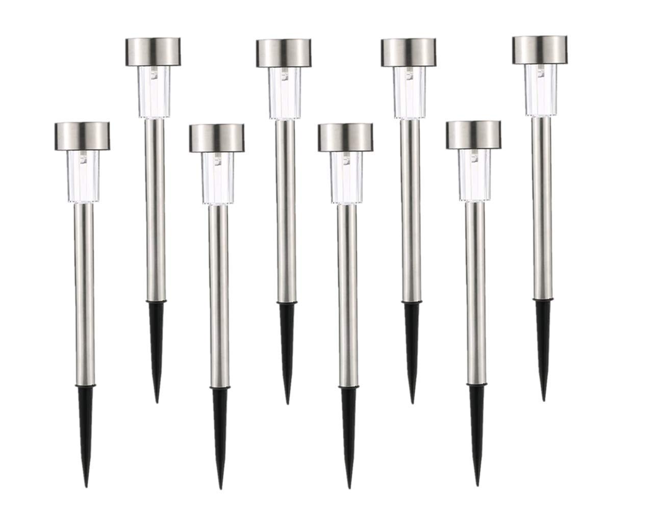 Ulalaza 8Pcs Solar Outdoor Lights Waterproof Landscape Lights for Yard Driveway Lawn Pathway (Warm White) — image 1