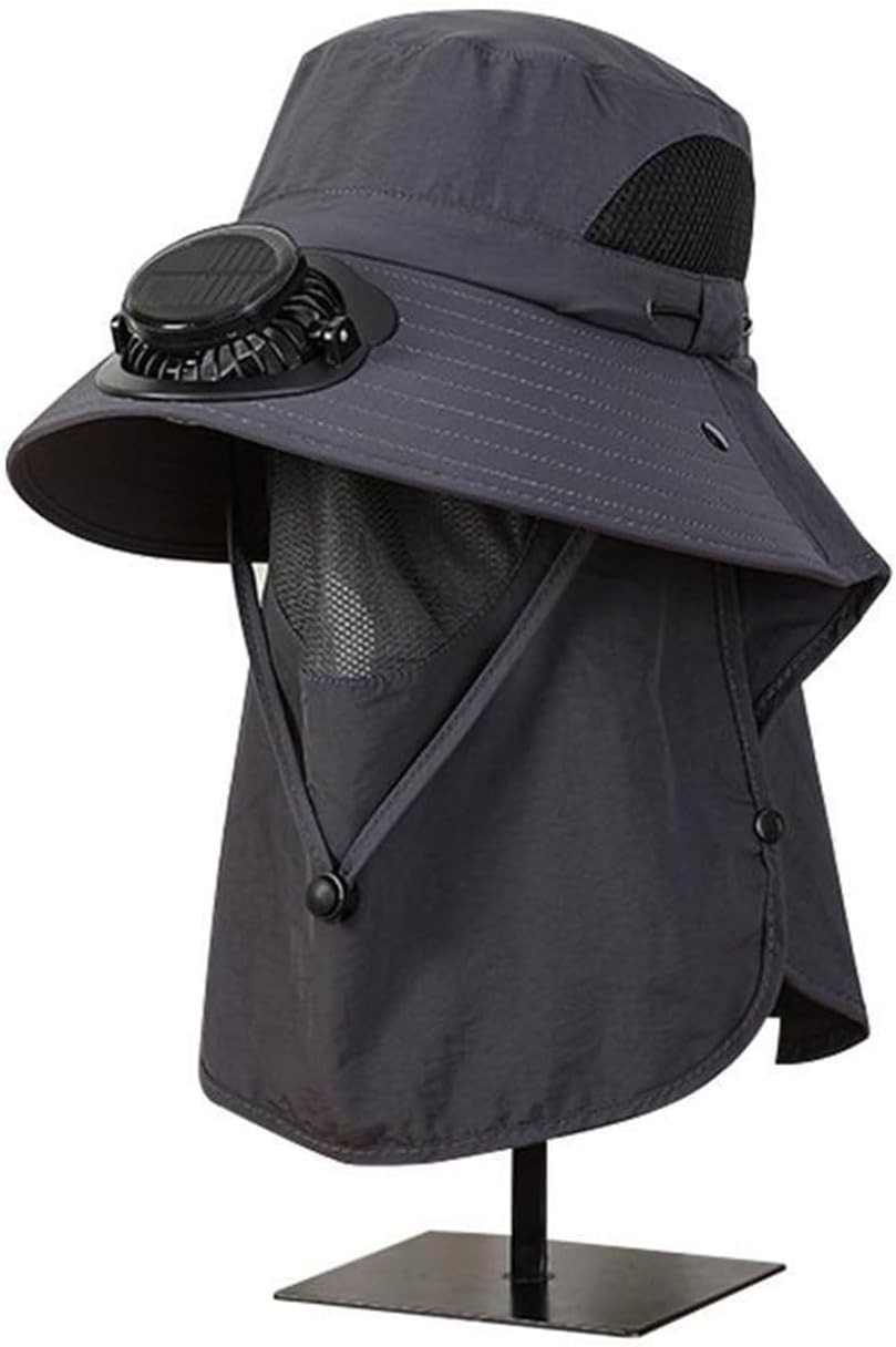 Solar Charging Fan Hat Working Outdoors Sunshade Sun Pot Picking Sun Hat Removable 1Pcs