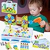 Paochocky Puzzel mozaïek, steekspeelgoed, bouwstenen, pegboard, 3D puzzel met boormachine, pedagogisch bouwspeelgoed…