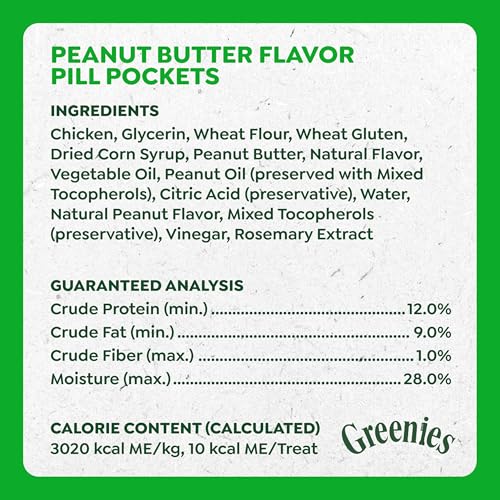 Greenies Pill Pockets for Dogs Small Size, Tablet Pill Treats for Dogs, Peanut Butter Flavor, 3.2 oz. Pouch