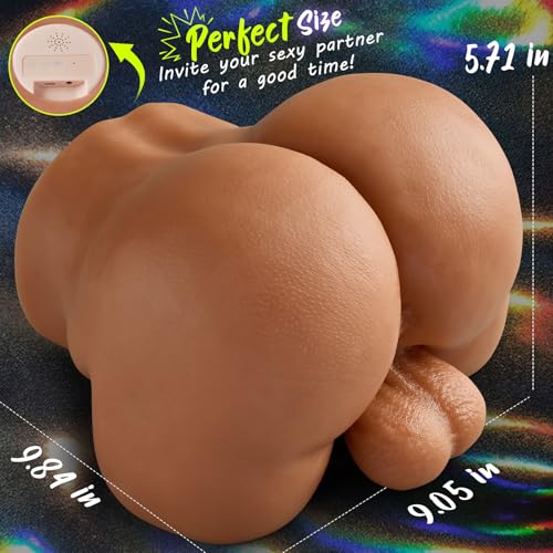 Image of 10LB Sex Doll Gay Male Masturbator with Sucking Vibrating Motor, Realistic Gay Sex Toys with HIPS Anus Testicles, Silicone Butt Sex Toy Vibrator with Anal Channel, Fake Pussy for Men Masturbation
