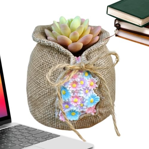 Generico a de plantas de resina contenedor con agujero de drenaje, maceta de flores bolsas - figuritas estatuas de paisaje adorno de escritorio para sala de estar de cama decoraciones de jardín al