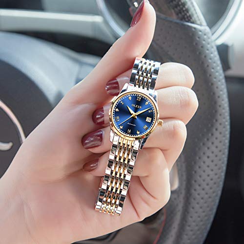 OLEVS Womens Automatic Watches Diamond Stainless Steel Self Winding Ladies Dress Wrist Watches Luminous Waterproof - Image 3