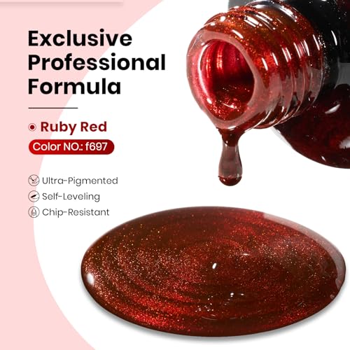 Image of beetles Gel Polish Ruby Red Cat Eye Gel Nail Polish - 15ML Glitter Gel Polish Magnetic Shimmer Effect Soak Off UV French Nail Art Design Salon DIY Manicure Gifts for Women
