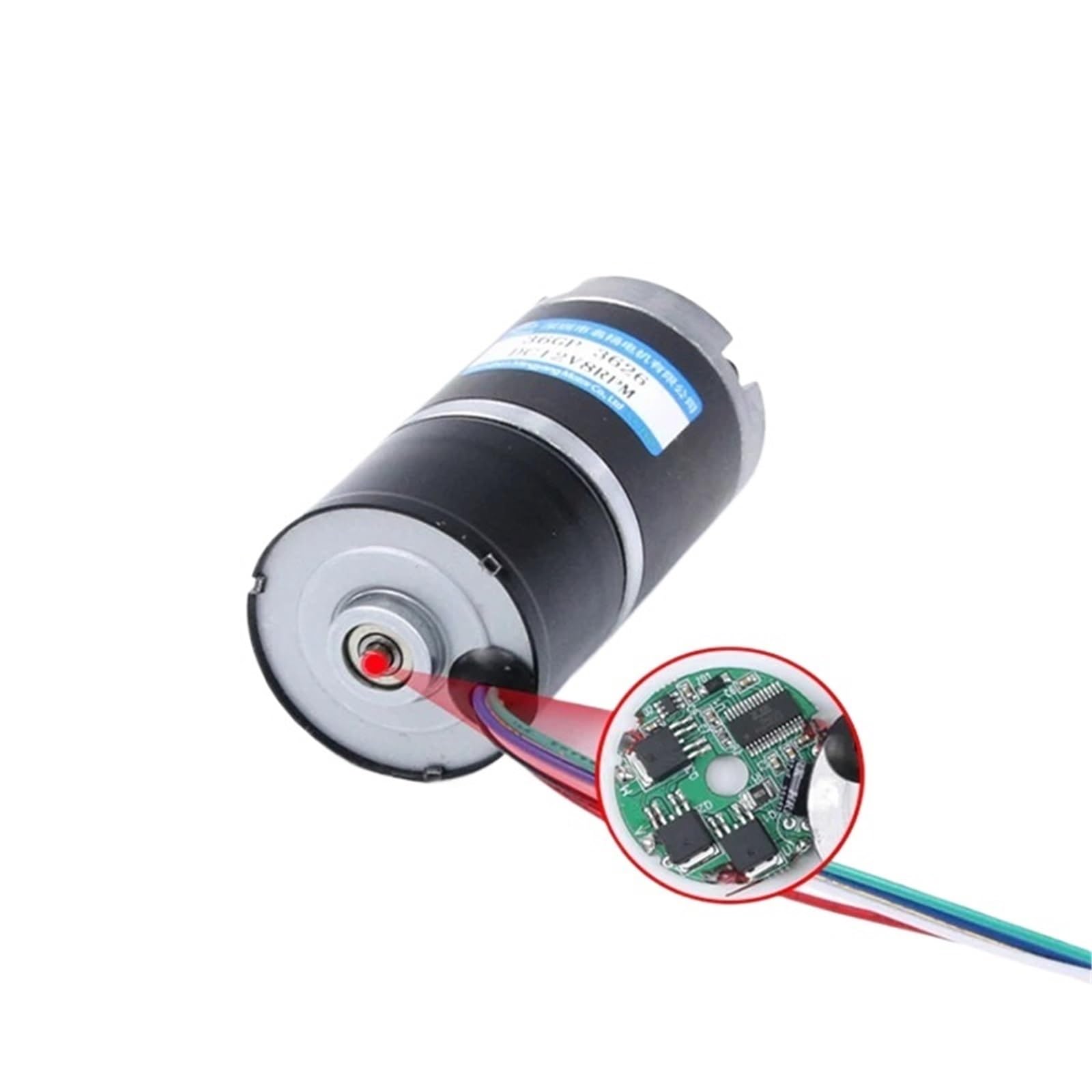 Motoriduttore epicicloidale senza spazzole 3626, 100 kg, 36 mm, 12 V, 24 V, 30000 ore, in miniatura, grande velocità (diametro albero 8 mm, 12 V, 222 giri/min, motore e staffa)