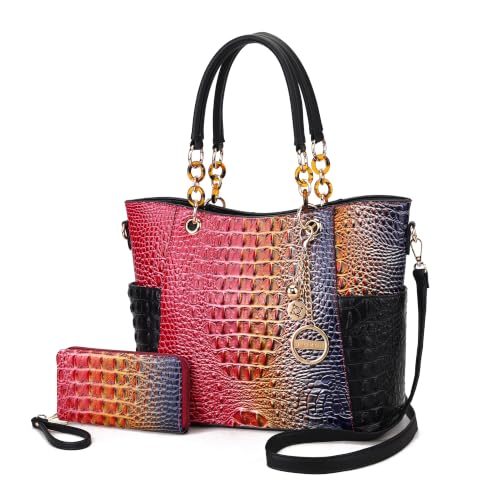 Image of J'OMOR by Mia Tote Bag for Women, Handbag Set with Wallet Top-Handle Bag Vegan Leather Purse