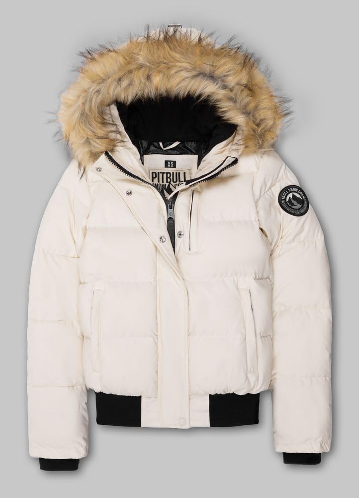 PITBULL - Winterjacke Damen mit Kapuze Azalea, Jacke Damen mit Reißverschluss, Bequeme Seitliche Taschen, Damen Wintersteppjacke, Perfekt für Winter