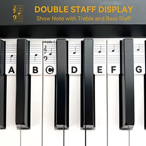 BEATBIT Piano Notes Guide for Beginner, Removable Piano Keyboard Note Labels for Learning, 88-Key Full Size, Made of Silicone, No Need Stickers, Reusable and Comes with Box (Classic Black） - View 7