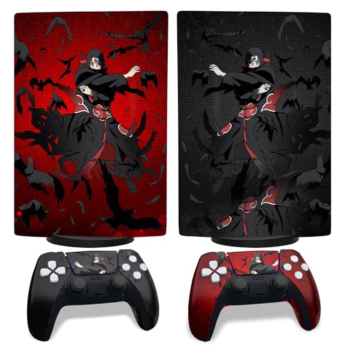 PS5 Skins for Console Disc Version and 2 Controllers - Anime PS5 Skin Cover, Red/Dark PlayStation 5 Skin from Sturdy, PlayStation 5 Cover for Console Stylish Upgrade Great as Valentines Day Gift Idea