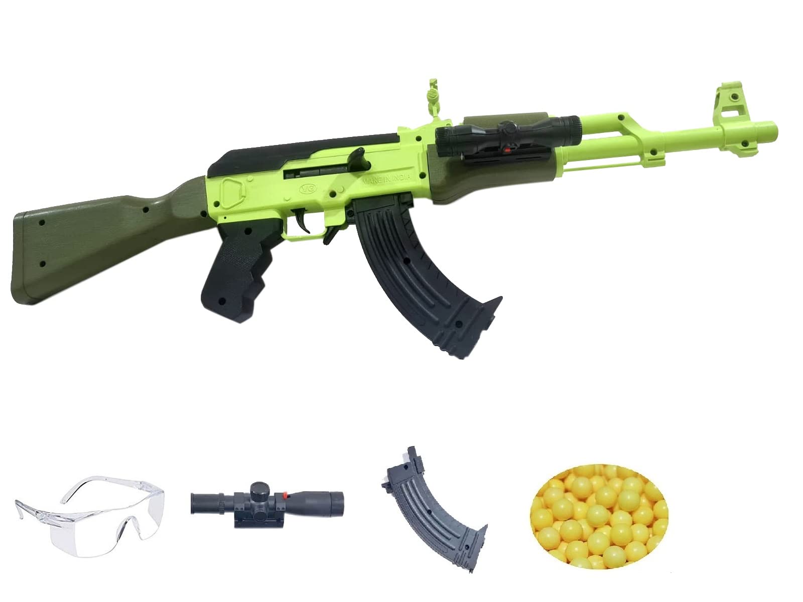 HALO NATION® Power Shooter AK47 Gun Toy BB Bullet Gun AK 47 - Size 60 cm - Bb Bullet Gun Toy PUBG AK47 AK 47 with 1000 Plastic Bullets - Laser Green (B0BRJF6KH9) Amazon Price History, Amazon Price Tracker