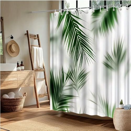 Rideau de douche feuilles de palmier en polyester haut de gamme 130x200 - 2