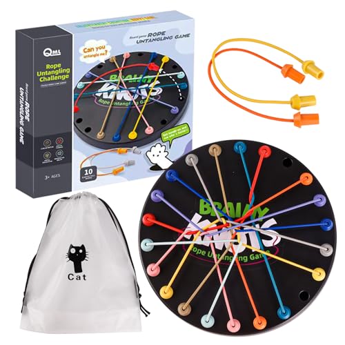 Brainy Knots Rope Challenge Puzzle Knobelspiel, Brainy Knots Rope Untangling Tisch Strategie Brettspiel, Twisted Games Buntes Gedrehtes Seil Puzzlespiel, Logik Puzzle Brettspiel für Jungen und Mädchen