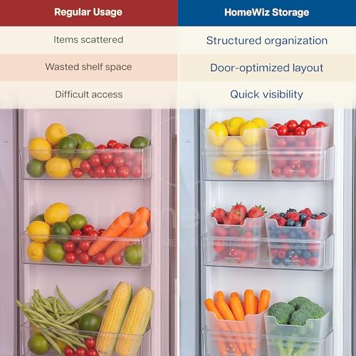 Image of HomeWiz Fridge Storage Containers 850ml x8 | Storage Container Set | Fridge Organiser Storage Boxes | Food Grade BPA-Free Plastic Containers |Stackable, Transparent, for Fruits, Vegetables & Leftovers