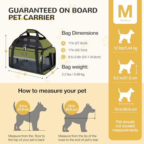 Image of Lekereise Top-Expandable Pet Carrier 17x11x9.5 Inch Alaska Hawaiian Airline Approved Soft Sided Underseat to 12lbs Travel Carriers for Small Dogs and Cats with Locking Safety Zippers Anti-Scratch Mesh