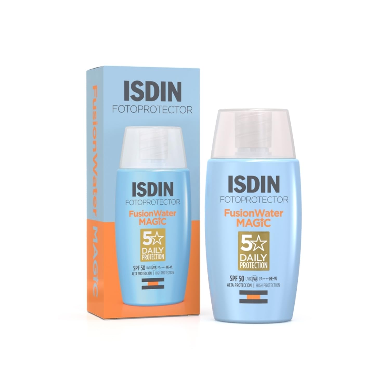 ISDIN Fotoprotector Fusion Water SPF 50, 50 Ml | Sunscreen For Face, Water Based And Oil Free | Ideal For Daily Use | Suitable For All Skin Types | For Men & Women Both
