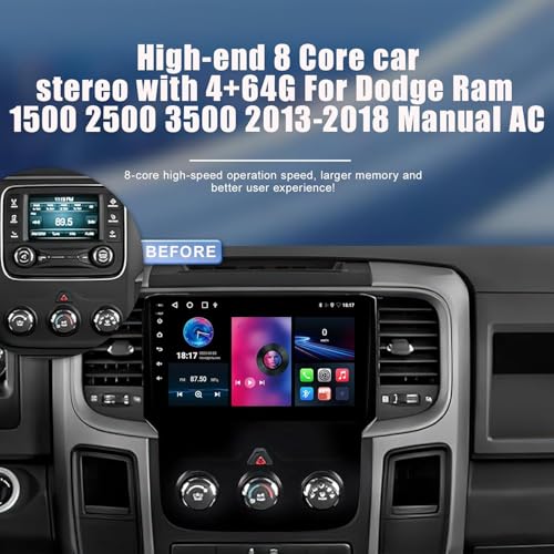 Radio para auto 8 Core 9" Pantalla táctil para Dodge Ram miniatura 2
