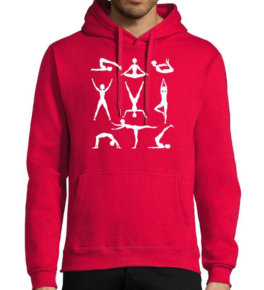 Gimnastyka męska bluza z kapturem, czerwony, 4XL