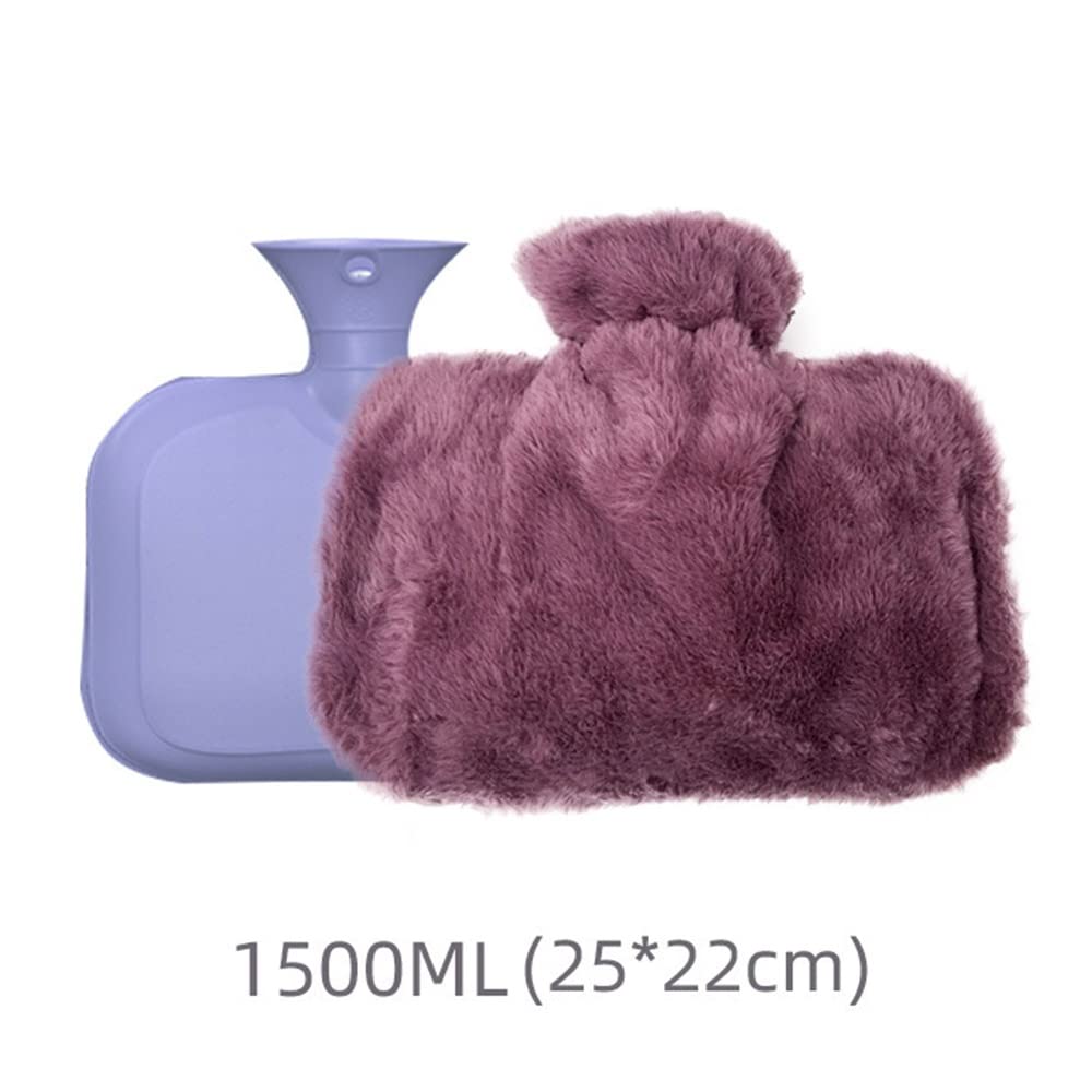 Bolsa de agua caliente Bolsa De Agua Caliente Con Funda Lana Y Bolso for Terapia Frío Calor Multicolor(Purple)