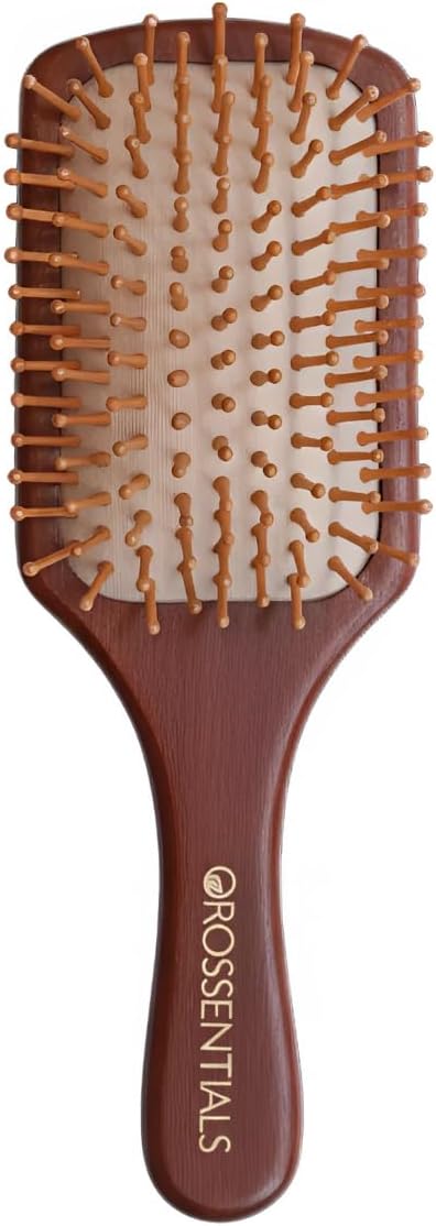 - Wooden hair brush for Women & Men Boar Bristle Wooden Paddle for men women Curly hair brush for hair growth with flat paddle brush (premium Dark Wood, Brown)