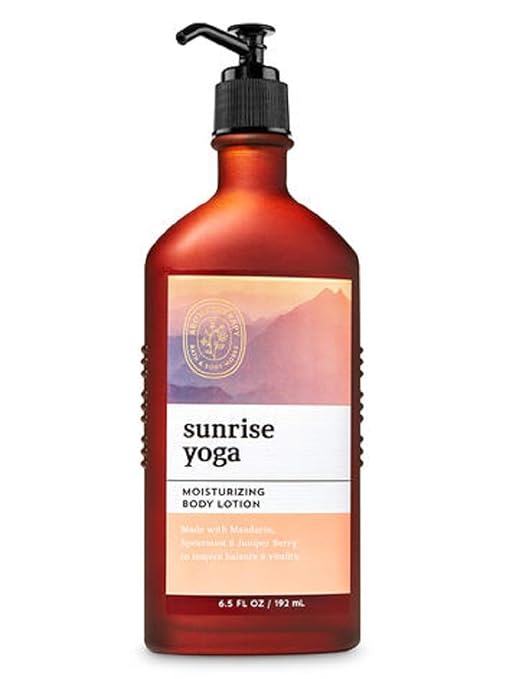 Bath and Body Works Aromatherapy Lotion Sunrise Yoga 6.5 Ounce Glass Pump Bottle