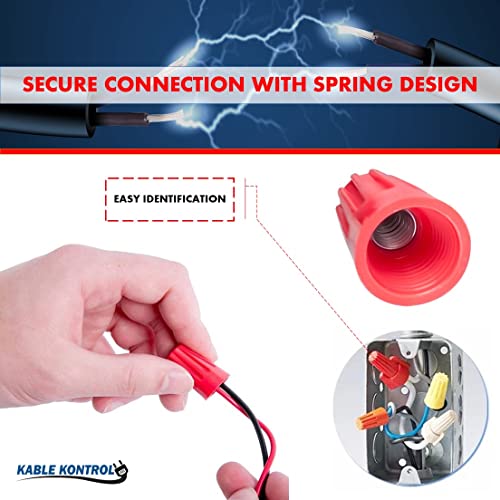 Tapas de torsión eléctricas Kable Kontrol con tuercas de alambre aladas para cables de 600V 7