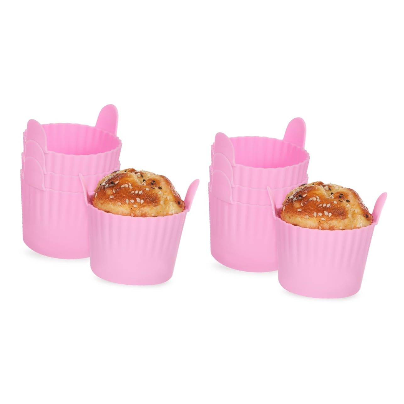 Moldes para muffins de fácil desmoldeo para freidora de aire, juego de 8 piezas para hornear