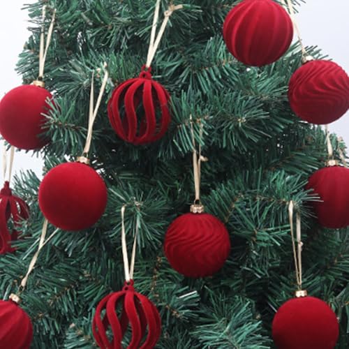 Boules de Noël incassables en velours floqué pour décorer sans risque